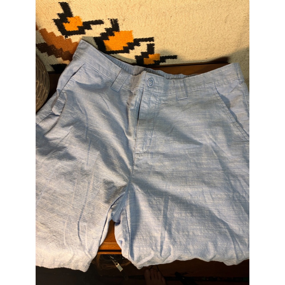 Roundtree & Yorke Shorts Mens 36 Blue Excellent Cotton Blend Elastic Waistband